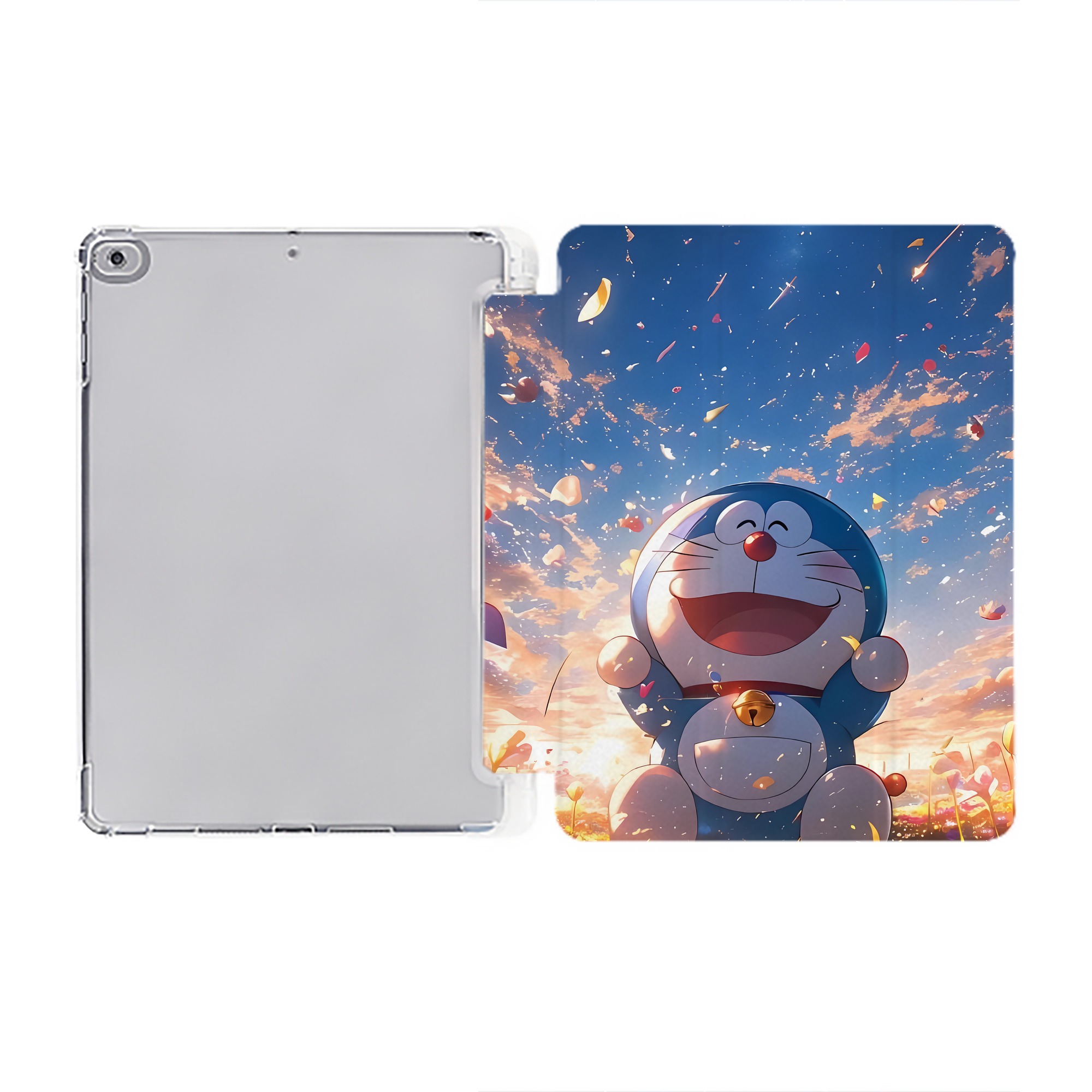 （画像用） ドラえもん Doraemon IPad ケース ペン収納付き 三つ折りスタンド PUレザー×シリコン 対応機種9.5/10.5/10.9インチ